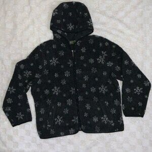 Women’s Eddie Bauer Hooded Snowflake Fleece Jacket • Large